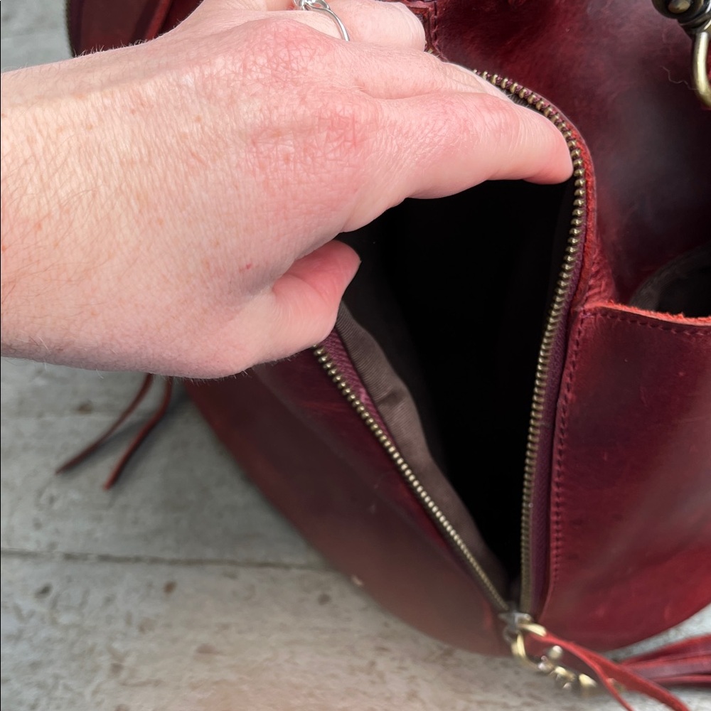 Chic Red Leather Backpack - Picture 10 of 14